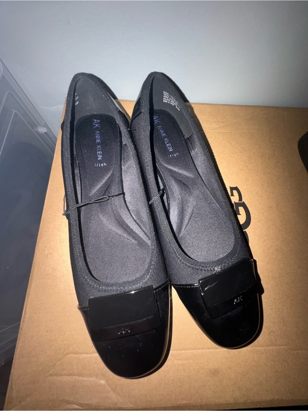 Anne Klein Black Women's Slip-On Ballet Flats